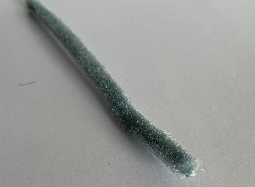 High-loft filament opened out well past the width of its backing.